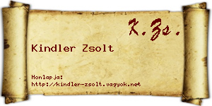Kindler Zsolt névjegykártya